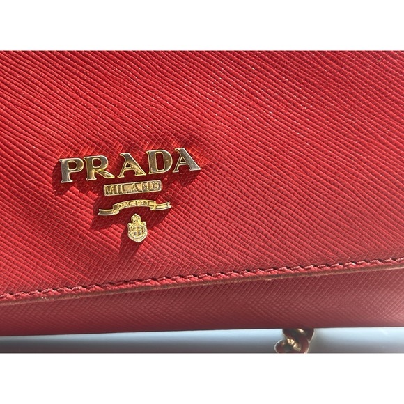 Prada Wallet On A Chain - Red EUC‎ - Picture 2 of 7